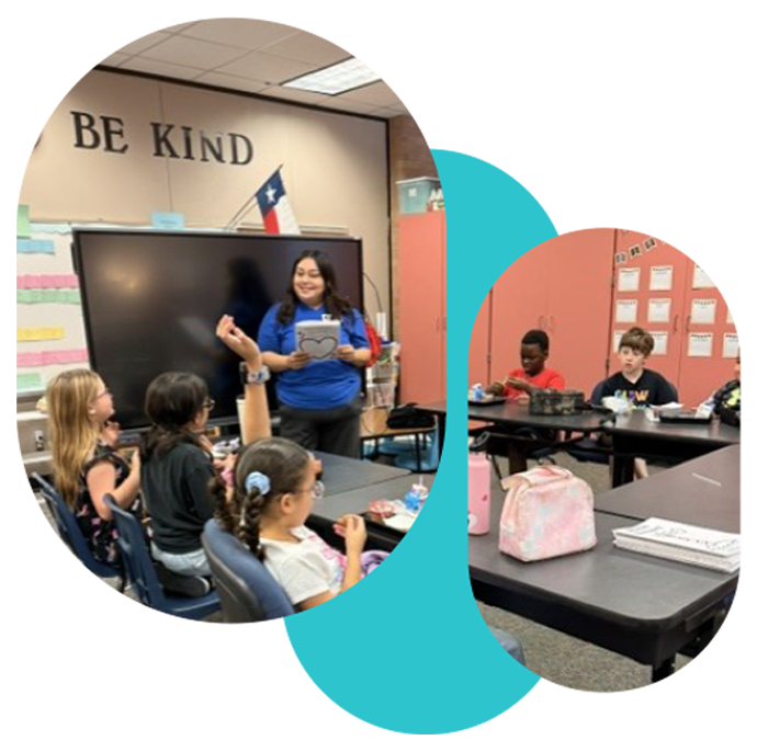 Teacher reading aloud to elementary students in a Be Kind classroom